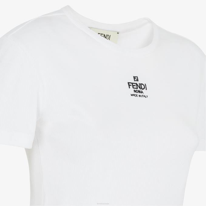Women Cotton Jumper White Fendi Apparel 6RHH936