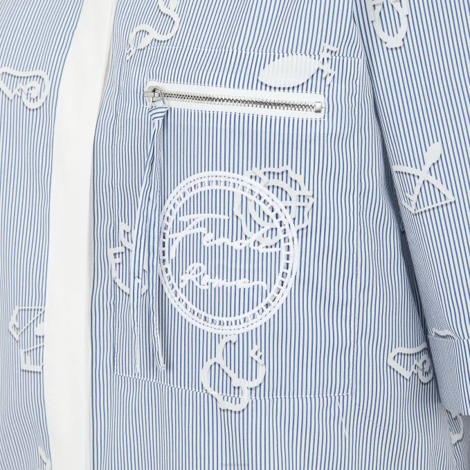 Women Cotton Shirt Blue Fendi Apparel 6RHH1045