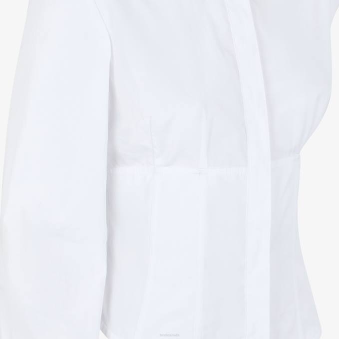 Women Cotton Shirt White Fendi Apparel 6RHH1228