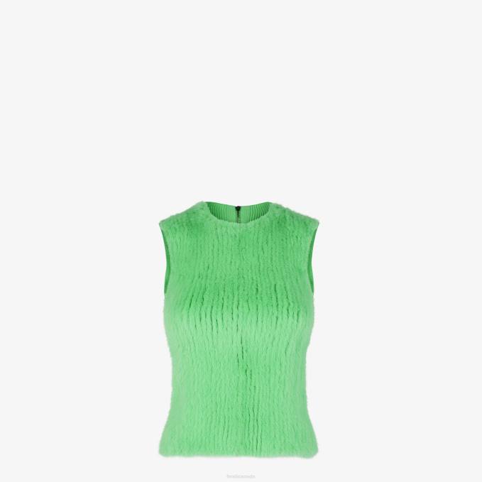 Women Mink Top Green Fendi Apparel 6RHH1109