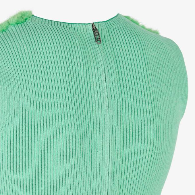 Women Mink Top Green Fendi Apparel 6RHH1109