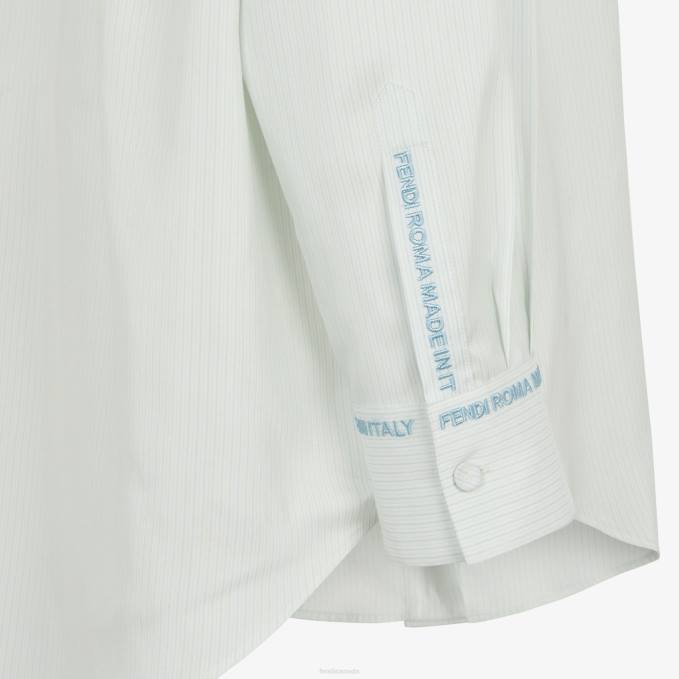 Women Silk Shirt Light blue Fendi Apparel 6RHH979