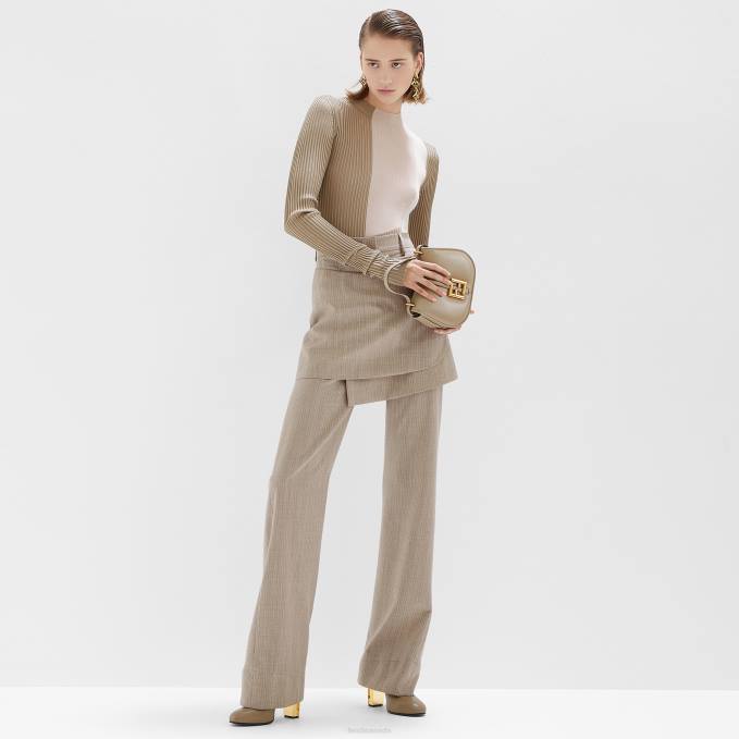 Women Viscose And Silk Top Beige Fendi Apparel 6RHH954