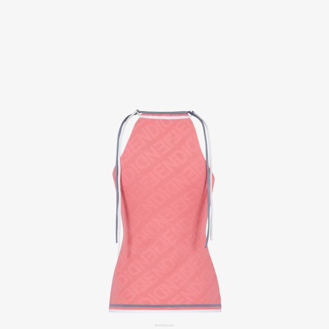Women Viscose Top Pink Fendi Apparel 6RHH1017