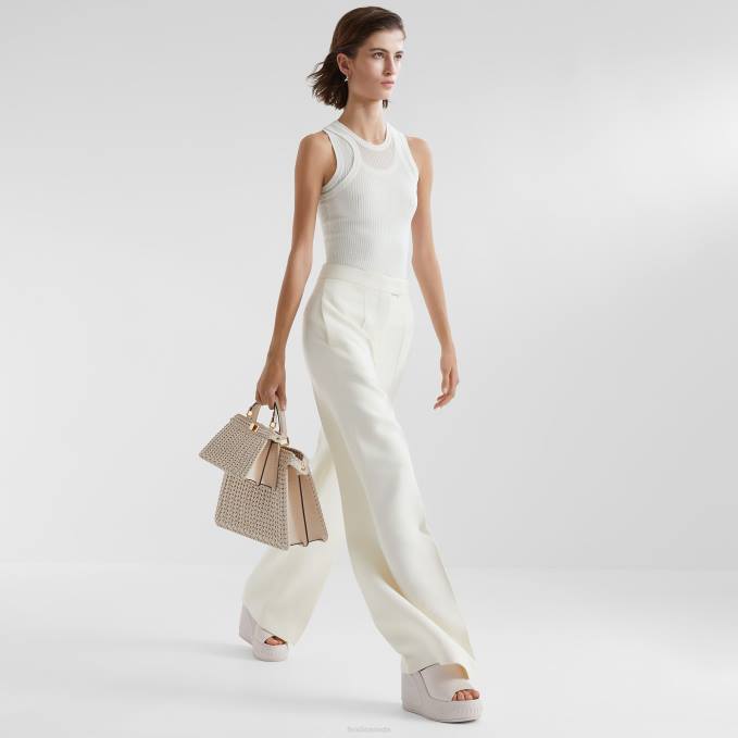 Women Viscose Top White Fendi Apparel 6RHH1146