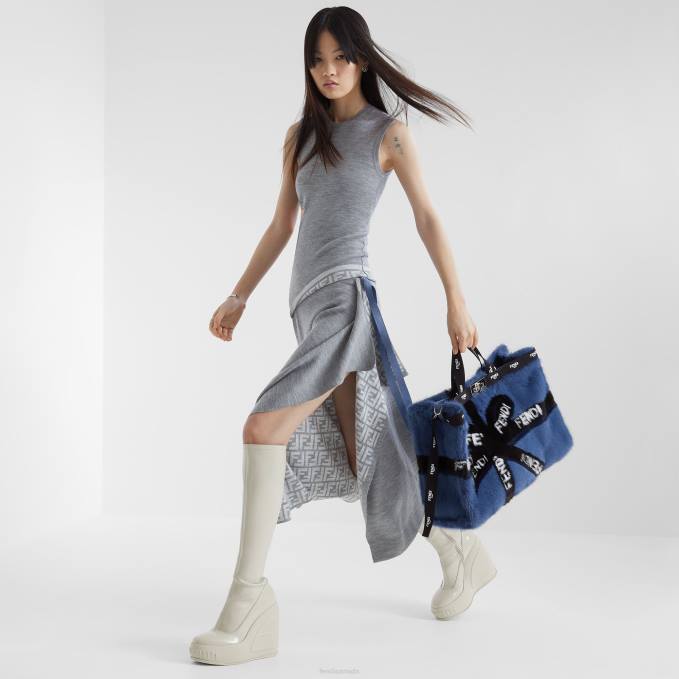 Women Wool Top Gray Fendi Apparel 6RHH1100