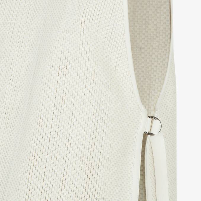Women Woven Leather Top White Fendi Apparel 6RHH1103