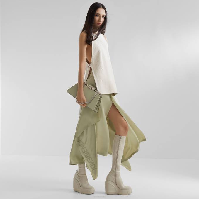 Women Woven Leather Top White Fendi Apparel 6RHH1103