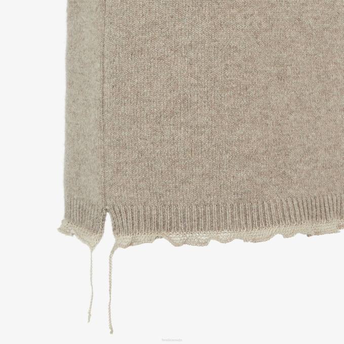 Women Cashmere Skirt Beige Fendi Apparel 6RHH959