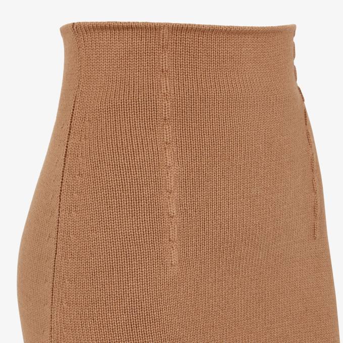 Women Cashmere Skirt Brown Fendi Apparel 6RHH1107