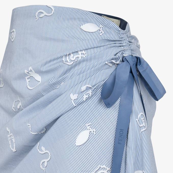 Women Cotton Skirt Light blue Fendi Apparel 6RHH1046