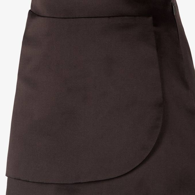Women Duchess Satin Skirt Brown Fendi Apparel 6RHH935