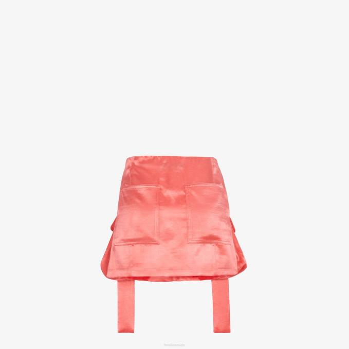 Women Satin Skirt Pink Fendi Apparel 6RHH1026