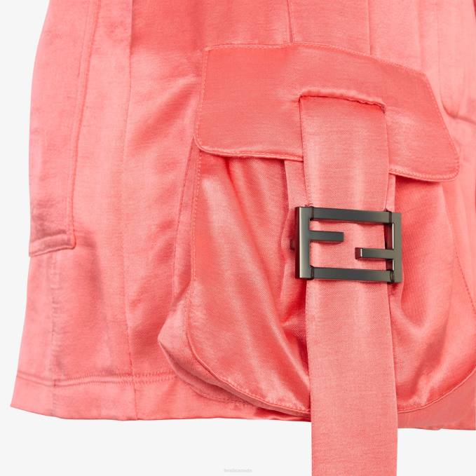 Women Satin Skirt Pink Fendi Apparel 6RHH1026