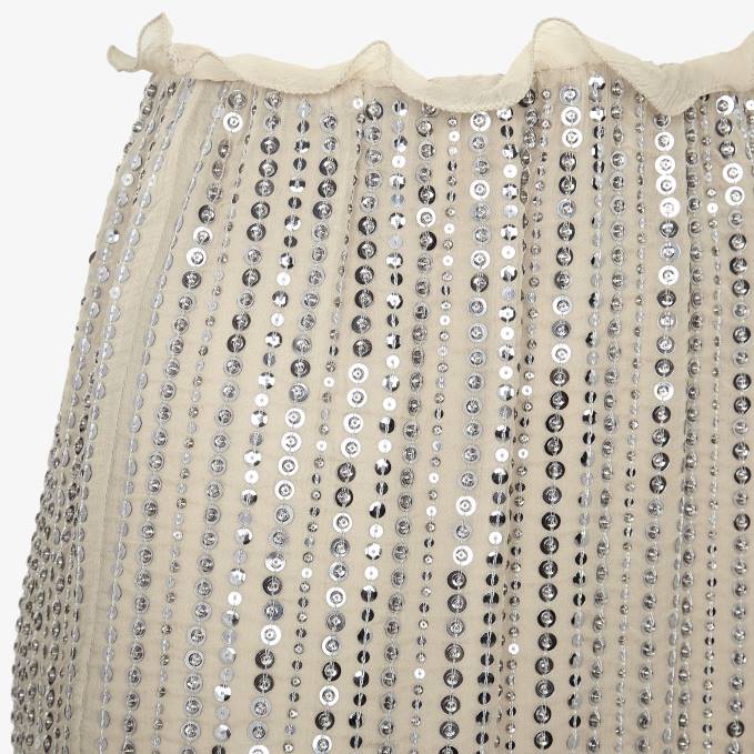 Women Skirt With Sequin Embroidery Silver Fendi Apparel 6RHH1254