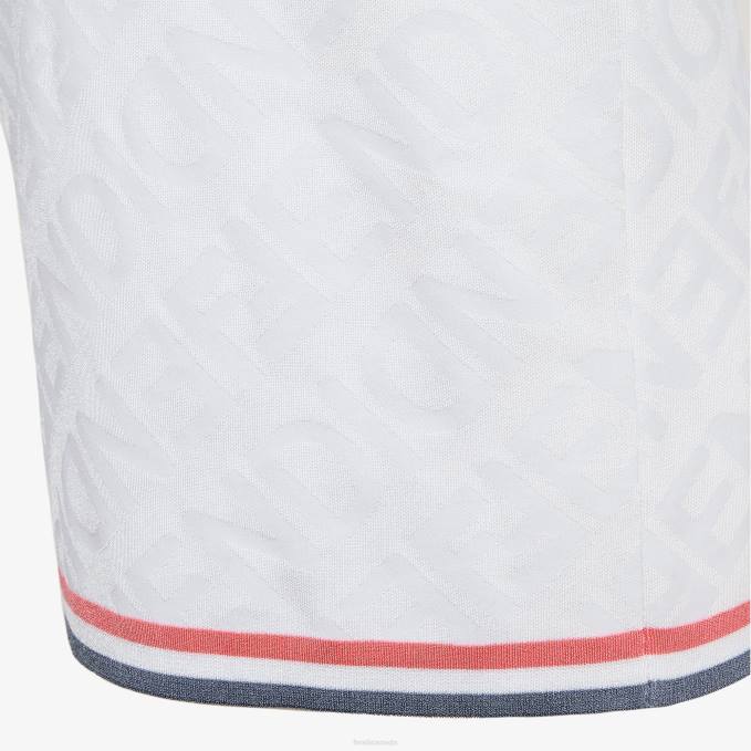 Women Viscose Skirt White Fendi Apparel 6RHH1033