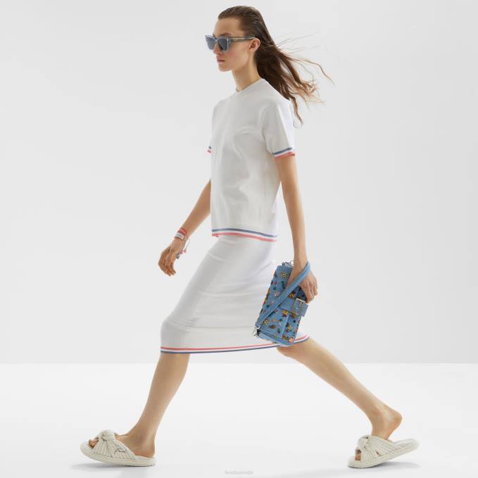 Women Viscose Skirt White Fendi Apparel 6RHH1033