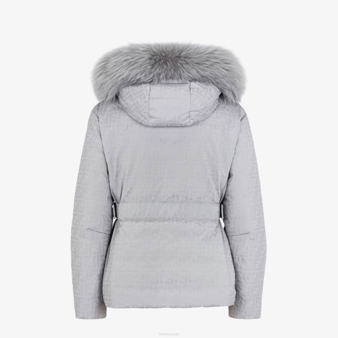 Women FF Tech Fabric Jacket Gray Fendi Apparel 6RHH1178