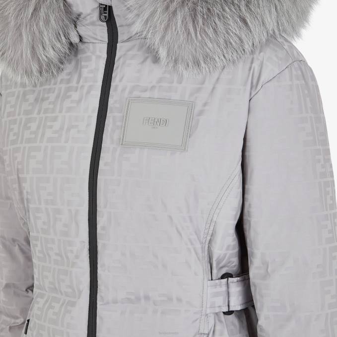Women FF Tech Fabric Jacket Gray Fendi Apparel 6RHH1178