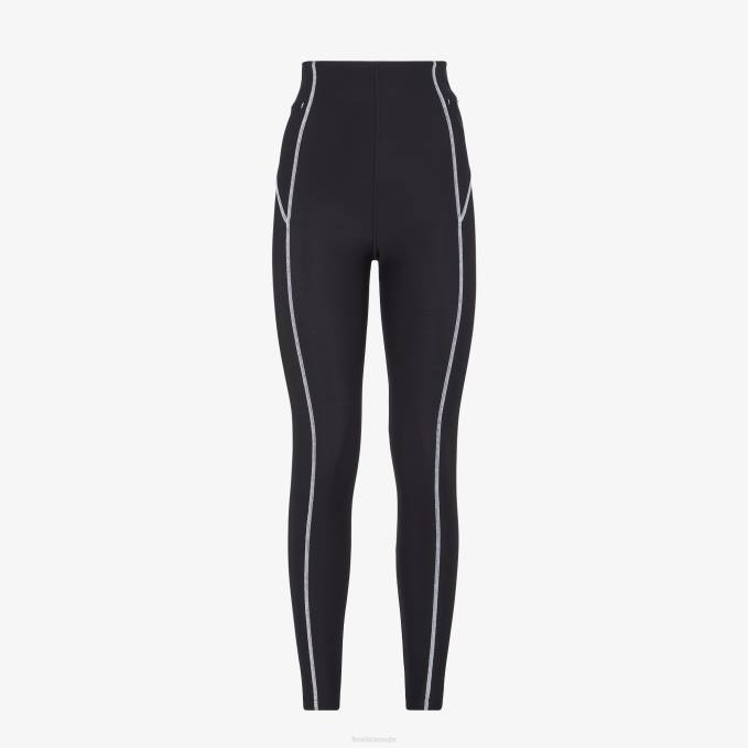 Women Lycra Leggings Black Fendi Apparel 6RHH1175