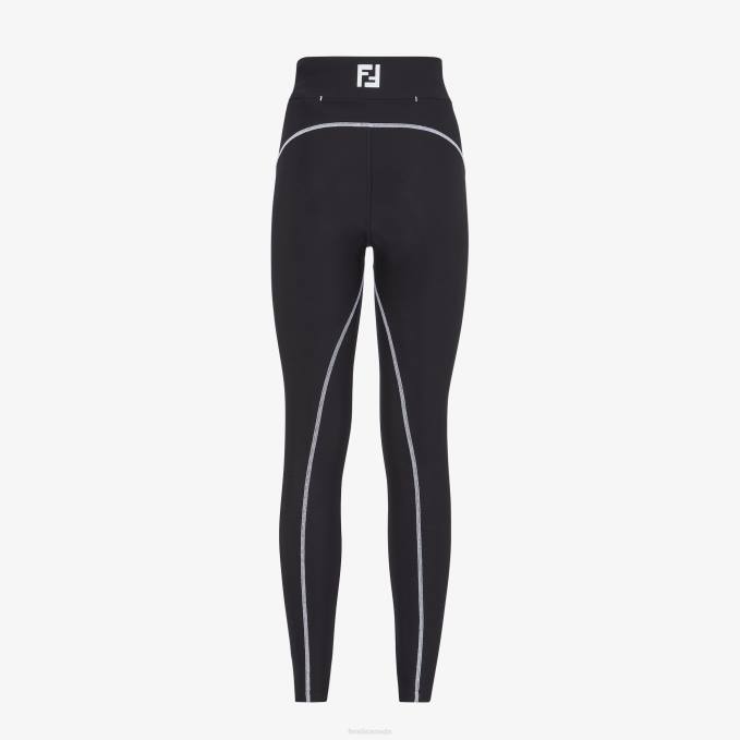 Women Lycra Leggings Black Fendi Apparel 6RHH1175