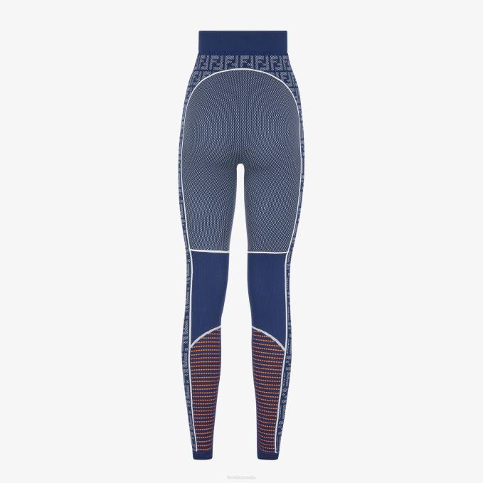 Women Seamless Leggings Blue Fendi Apparel 6RHH1166