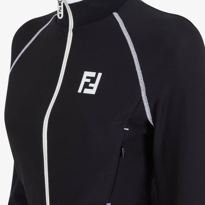 Women Tech Fabric Sweater Black Fendi Apparel 6RHH1174