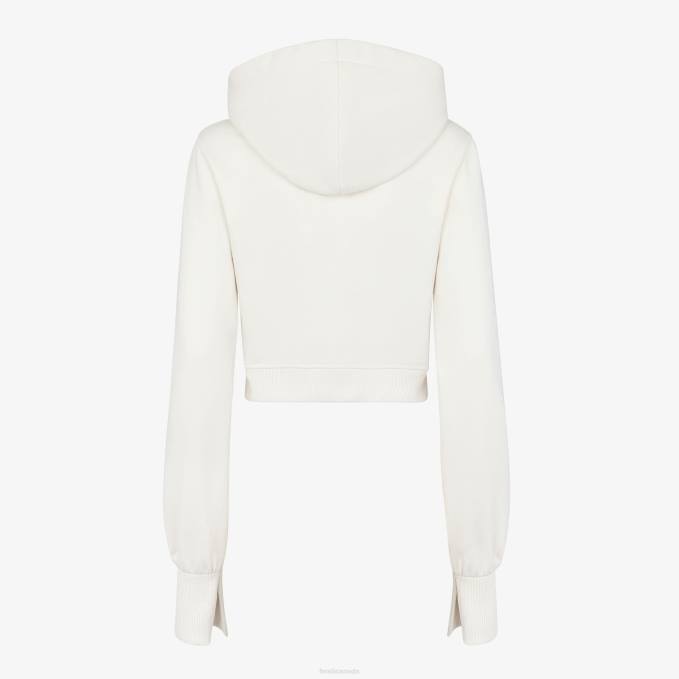 Women Cotton Sweatshirt White Fendi Apparel 6RHH1234