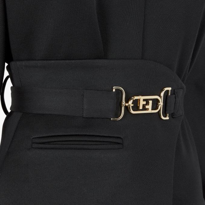 Women Jersey Sweatshirt Black Fendi Apparel 6RHH1210