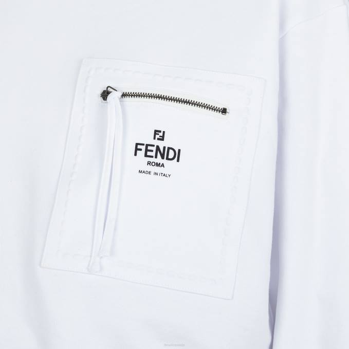 Women Jersey Sweatshirt White Fendi Apparel 6RHH1144