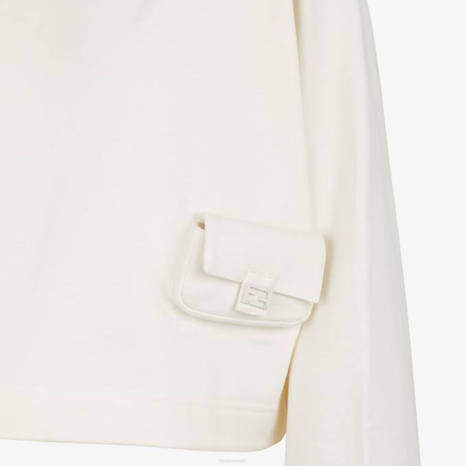Women Jersey Sweatshirt White Fendi Apparel 6RHH1151