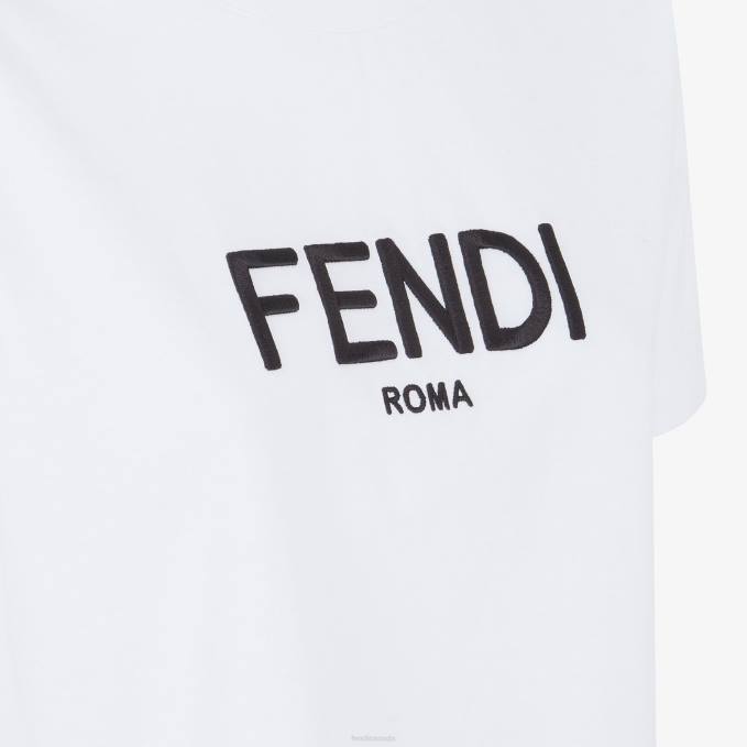 Women Cotton T-Shirt White Fendi Apparel 6RHH1112