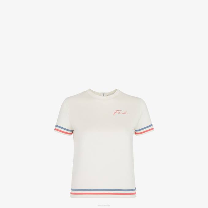 Women Jersey Skirt White Fendi Apparel 6RHH1040