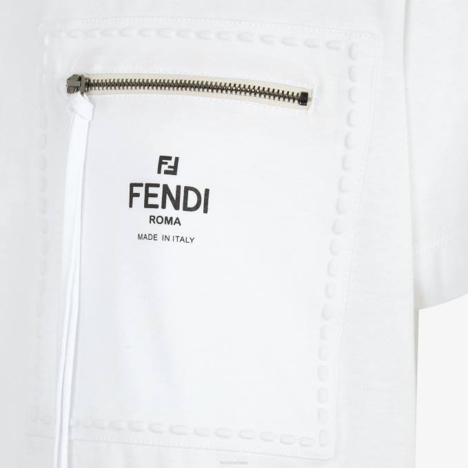 Women Jersey T-Shirt White Fendi Apparel 6RHH1145