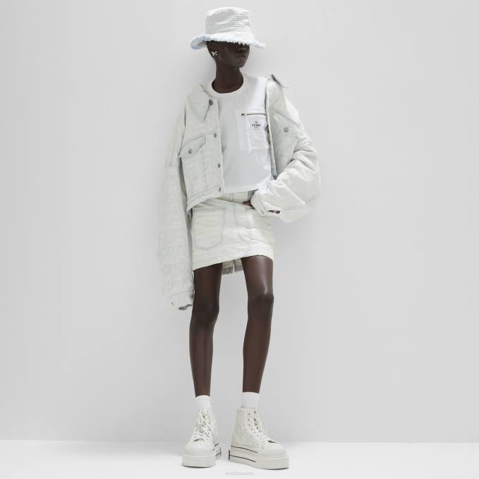 Women Jersey T-Shirt White Fendi Apparel 6RHH1145