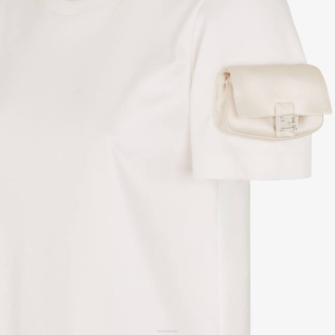 Women Jersey T-Shirt White Fendi Apparel 6RHH1150