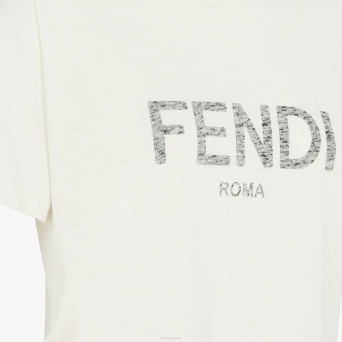 Women Jersey T-Shirt White Fendi Apparel 6RHH950