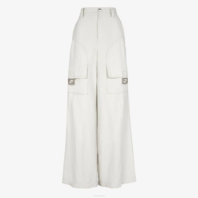 Women Canvas By Marc Jacobs Pants White Fendi Apparel 6RHH1245