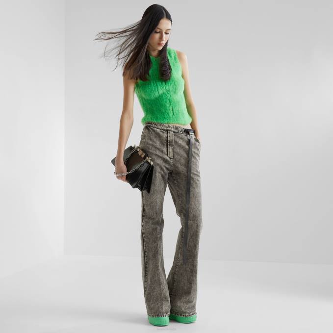 Women Denim Pants Black Fendi Apparel 6RHH1098