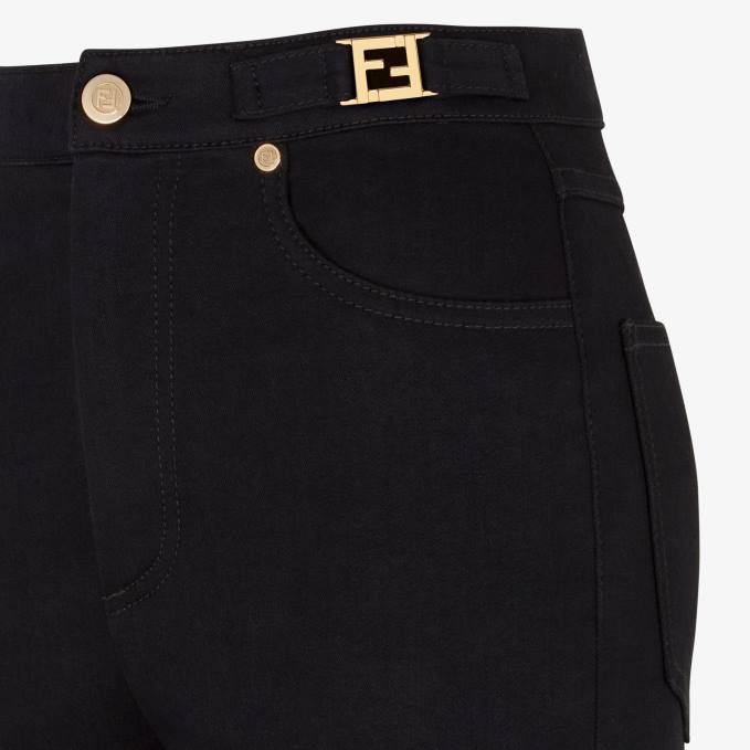 Women Denim Pants Black Fendi Apparel 6RHH1231