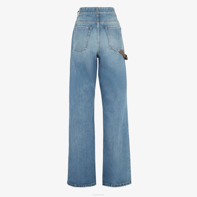 Women Denim Pants Blue Fendi Apparel 6RHH1095