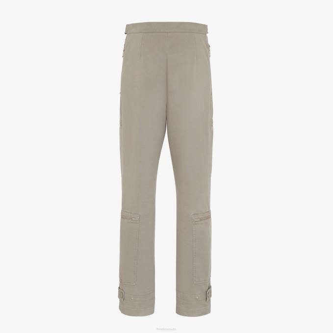 Women Dove Drill Pants Beige Fendi Apparel 6RHH1191