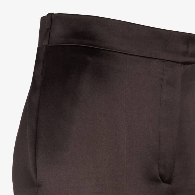 Women Duchess Satin Pants Brown Fendi Apparel 6RHH998