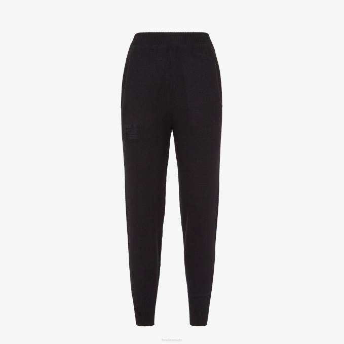 Women Eco-Cashmere Pants Black Fendi Apparel 6RHH1182
