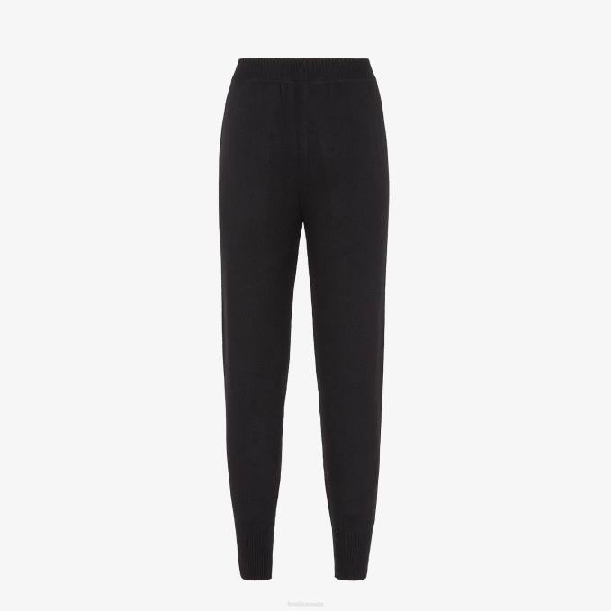 Women Eco-Cashmere Pants Black Fendi Apparel 6RHH1182