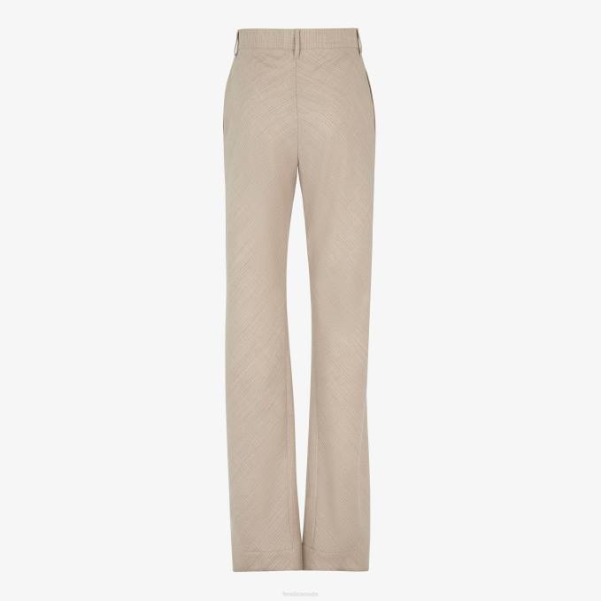 Women Flannel Pants Beige Fendi Apparel 6RHH952