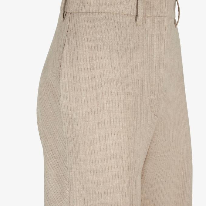 Women Flannel Pants Beige Fendi Apparel 6RHH952
