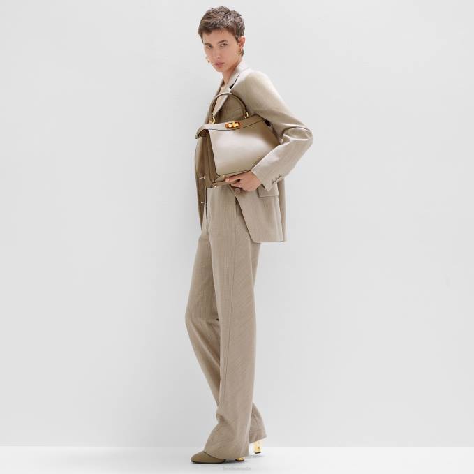 Women Flannel Pants Beige Fendi Apparel 6RHH952