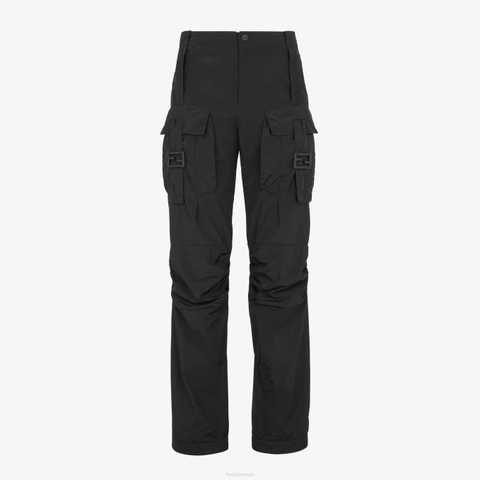 Women Nylon Pants Black Fendi Apparel 6RHH1096