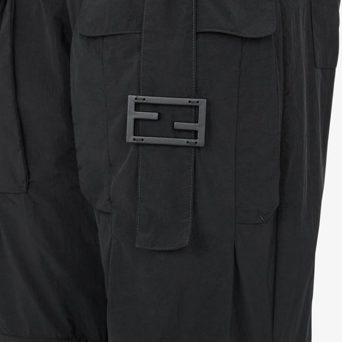 Women Nylon Pants Black Fendi Apparel 6RHH1096